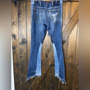 Levi's Reconstructed Flare Leg Jeans Denim Raw Hem